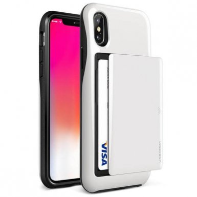 Verus Damda Glide Case - висок клас хибриден удароустойчив кейс с място за кр. карти за iPhone XS, iPhone X (бял)