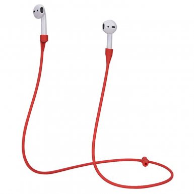 4smarts Necklace -  регулируема силиконова каишка за врата за безжични слушалки Apple AirPods (червен)
