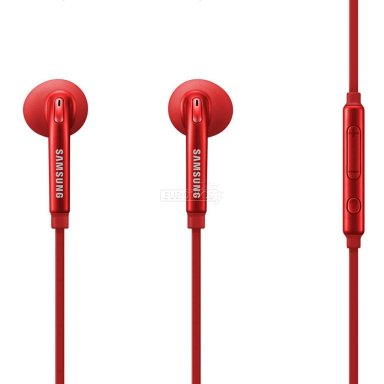 Samsung Headset Stereo EO-EG920BR - слушалки с микрофон и управление на звука за Samsung мобилни устройства (червен) 