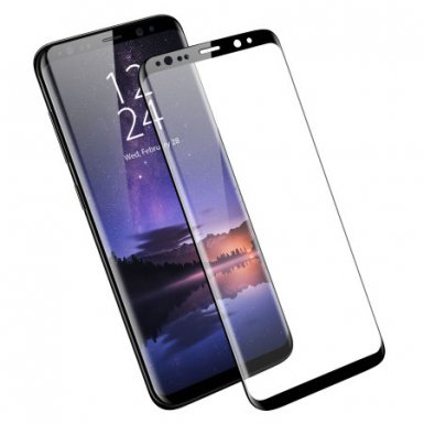 4smarts Second Glass Curved - калено стъклено защитно покритие с извити ръбове за целия дисплея на Samsung Galaxy S9 (черен-прозрачен)