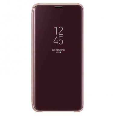 Samsung Clear View Stand Cover EF-ZG960CFEGWW - оригинален кейс с поставка, през който виждате информация от дисплея за Samsung Galaxy S9 (златист)