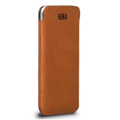 SENA UltraSlim Classic Pouch - кожен калъф (естествена кожа, ръчна изработка) за iPhone XS, iPhone X (кафяв)