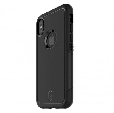Patchworks Level Aegis Case - хибриден удароустойчив калъф за iPhone XS, iPhone X (черен) 