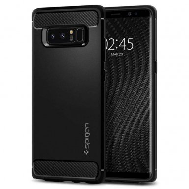 Spigen Rugged Armor Case - термополиуретанов кейс с най-висока степен на защита за Galaxy Note 8 (черен-мат)