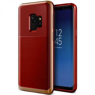 Verus High Pro Shield Case - висок клас хибриден удароустойчив кейс за Samsung Galaxy S9 (червен)