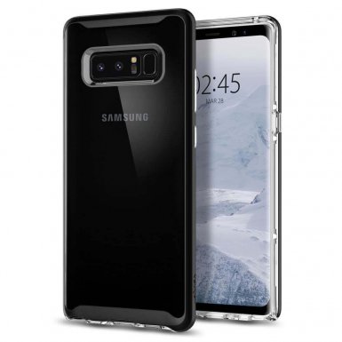 Spigen Neo Hybrid Crystal Case - хибриден кейс с висока степен на защита за Samsung Galaxy Note 8 (прозрачен-черен)