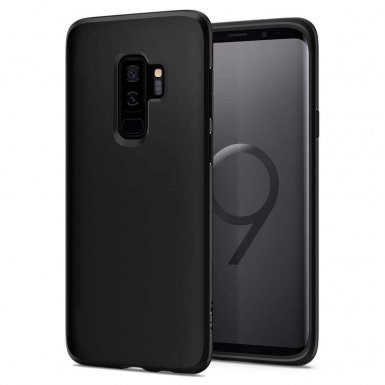 Spigen Liquid Crystal Case - тънък качествен термополиуретанов кейс за Samsung Galaxy S9 Plus (черен-мат) 