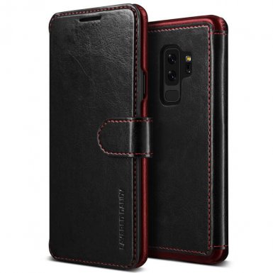 Verus Dandy Layered Case - кожен калъф, тип портфейл за Samsung Galaxy S9 Plus (черен)