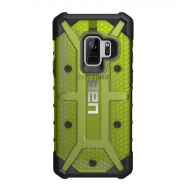 Urban Armor Gear Plasma - удароустойчив хибриден кейс за Samsung Galaxy S9 Plus (лайм-прозрачен)
