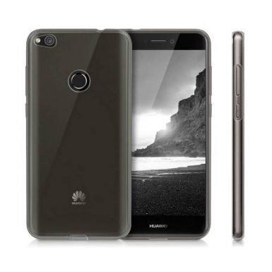 Ultra-Slim Case - тънък силиконов (TPU) калъф (0.3 mm) за Huawei P8 Lite (2017) (черен-прозрачен)