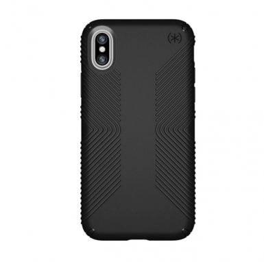 Speck Presidio Grip Case - удароустойчив хибриден кейс за iPhone X, iPhone XS (черен)