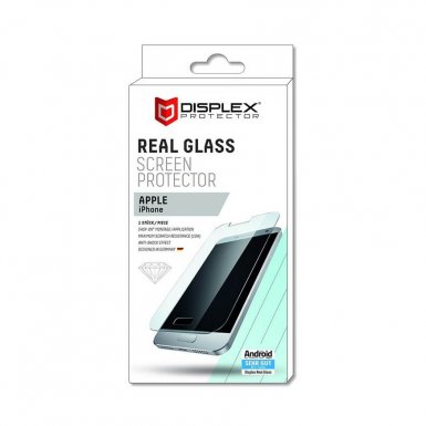Displex Real Glass 10H Protector 2D - калено стъклено защитно покритие за дисплея на iPhone X, iPhone XS (прозрачен)
