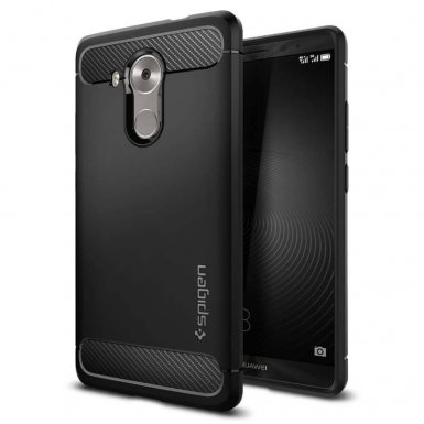 Spigen Rugged Armor Case - термополиуретанов кейс с най-висока степен на защита за Huawei Mate 8 (черен-мат)