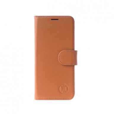 JT Berlin LeatherBook Kreuzberg Case - хоризонтален кожен (естествена кожа) калъф тип портфейл за Samsung Galaxy S9 (кафяв)
