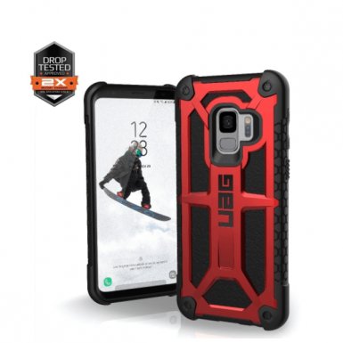 Urban Armor Gear Monarch - удароустойчив хибриден кейс за Samsung Galaxy S9 (червен)