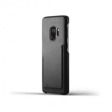 Mujjo Leather Wallet Case - кожен (естествена кожа) кейс с джоб за кредитна карта за Samsung Galaxy S9 (черен)