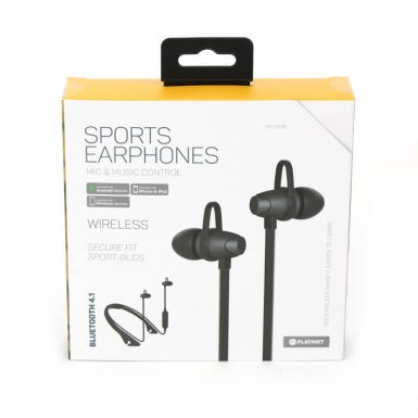 Platinet In-Ear Sport Bluetooth 4.1 Headset PM1065 - безжични спортни блутут слушалки за мобилни устройства (черен)