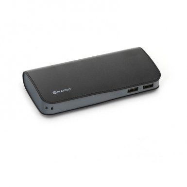 Platinet Power Bank 15000 mAh - външна батерия с 2 USB изходa за таблети и смартфони (черен)