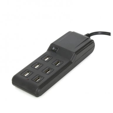 Omega Family Charger 6-Port USB - захранване с 6 USB изхода за зареждане на до 6 мобилни устройства и таблети (черен)