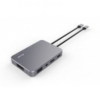 LMP USB-C Display Dock 4K 10-Port - мултифункционален хъб за свързване на допълнителна периферия за компютри с USB-C (тъмносив)