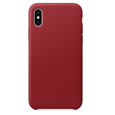 SDesign Leather Original Case - качествен кожен (естествена кожа) кейс за iPhone XS, iPhone X (червен)