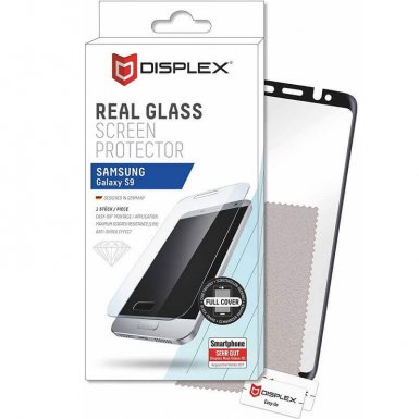 Displex Real Glass 10H Protector 3D Full Cover - калено стъклено защитно покритие за дисплея на Samsung Galaxy S9 (черен-прозрачен)