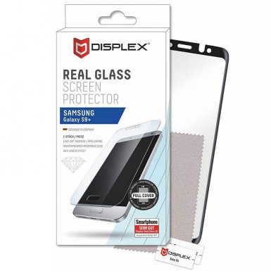Displex Real Glass 10H Protector 3D Full Cover - калено стъклено защитно покритие за дисплея на Samsung Galaxy S9 Plus (черен-прозрачен)