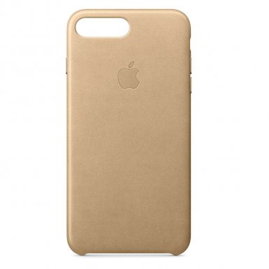 Apple iPhone Leather Case - оригинален кожен кейс (естествена кожа) за iPhone 8 Plus, iPhone 7 Plus (светлокафяв)