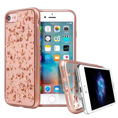 Prodigee Treasure Case - хибриден кейс с висока степен на защита за iPhone 8, iPhone 7 (розово злато)