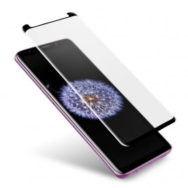 Torrii BodyGlass 3D Curved Edge Glass - калено стъклено защитно покритие с извити ръбове за целия дисплея на Samsung Galaxy S9 (черен-прозрачен)