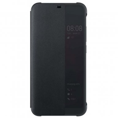 Huawei Smart View Flip Cover - оригинален кожен калъф за Huawei Honor 10 (черен)