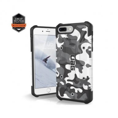 Urban Armor Gear Pathfinder - удароустойчив хибриден кейс за iPhone 8 Plus, iPhone 7 Plus (бял-камуфлаж)
