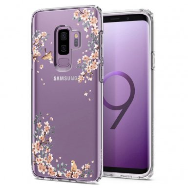 Spigen Liquid Crystal Blossom Nature Case - тънък качествен термополиуретанов кейс за Samsung Galaxy S9 Plus (прозрачен)