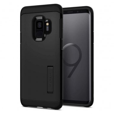 Spigen Tough Armor Case - хибриден кейс с най-висока степен на защита за Samsung Galaxy S9 (черен)