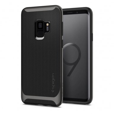 Spigen Neo Hybrid Case - хибриден кейс с висока степен на защита за Samsung Galaxy S9 (тъмносив)