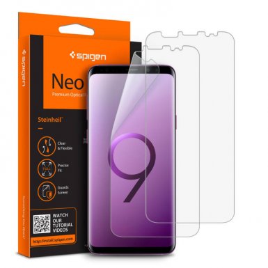 Spigen Neo FLEX HD Screen Protector - 2 броя защитно покритие с извити ръбове за целия дисплей на Samsung Galaxy S9 Plus
