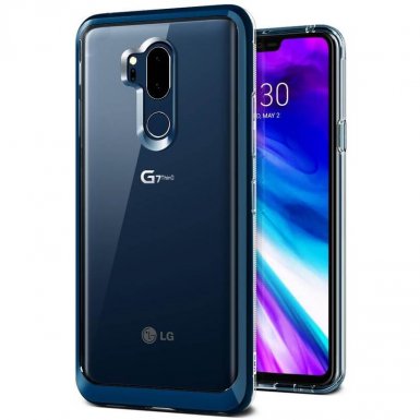 Verus Crystal Bumper Case - хибриден удароустойчив кейс за LG G7 (син-прозрачен)