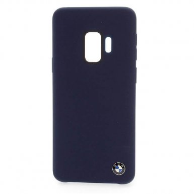 BMW Signature Silicone Hard Case - твърд силиконов кейс за Samsung Galaxy S9 (тъмносин)
