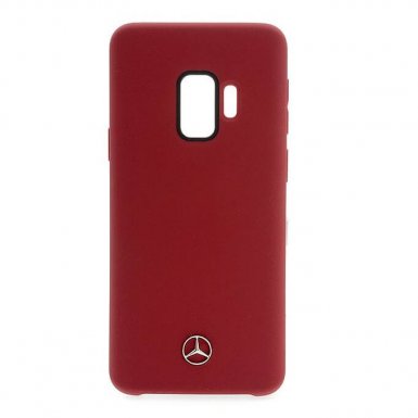 Mercedes-Benz Liquid Silicone Case - твърд силиконов кейс за Samsung Galaxy S9 (червен)