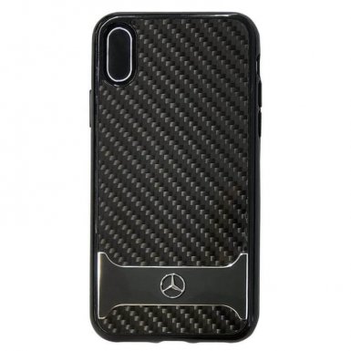 Mercedes-Benz Dynamic Carbon Fiber Hard Case - дизайнерски карбонов кейс за iPhone XS, iPhone X (черен)