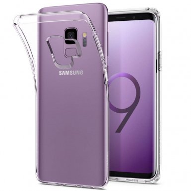 Spigen Liquid Crystal Case - тънък качествен термополиуретанов кейс за Samsung Galaxy S9 (прозрачен) 