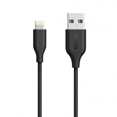 Anker Powerline Lightning cable - сертифициран Lightning кабел за iPhone, iPad и iPod с Lightning (0,9 м) (тъмносив)