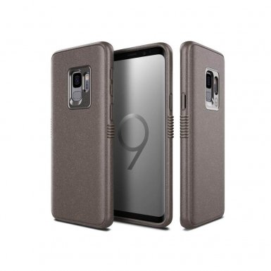 Patchworks Mono Grip Case - хибриден удароустойчив TPU калъф за Samsung Galaxy S9 (кафяв)