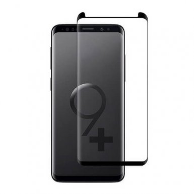 Premium Full Glue 5D Case Friendly Tempered Glass - калено стъклено защитно покритие с извити ръбове за целия дисплея на Samsung Galaxy S9 Plus (черен-прозрачен)