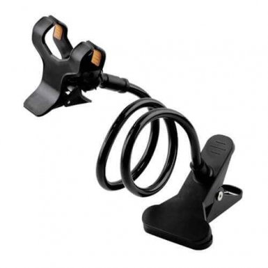 Omega Universal Clip Holder - поставка с огъващо се дълго рамо за смартфони до 100 мм. на ширина (черен)