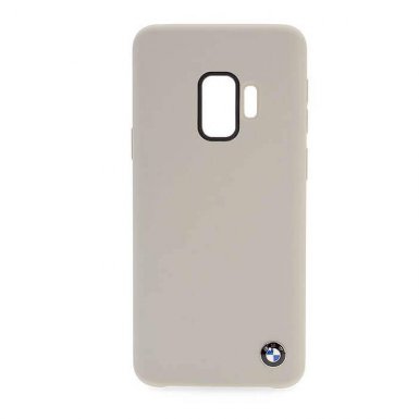BMW Signature Silicone Hard Case - твърд силиконов кейс за Samsung Galaxy S9 (бежов)