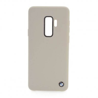 BMW Signature Silicone Hard Case - твърд силиконов кейс за Samsung Galaxy S9 Plus (бежов)