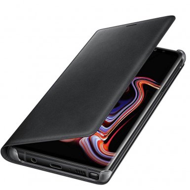 Samsung Leather View Cover EF-WN960LB - оригинален кожен калъф (естествена кожа) за Samsung Galaxy Note 9 (черен)
