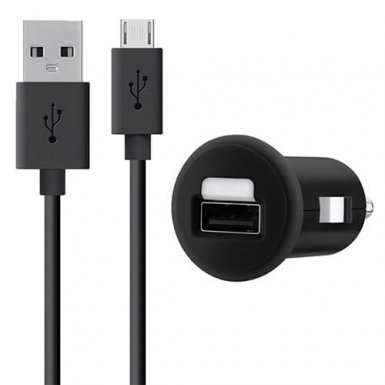 Belkin microUSB Car Charger 2.1А - зарядно за кола с USB изход и отделен microUSB кабел за мобилни устройства (черен)