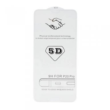 Premium Full Glue 5D Tempered Glass - обхващащо и ръбовете стъклено защитно покритие за дисплея на Huawei P20 Pro (прозрачен)